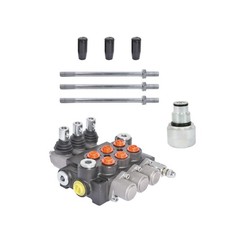 3 Spool Hydraulic Control Valve Double Acting 13 GPM 3600 PSI+Conversion Plug US