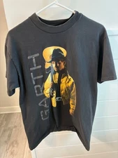 Vintage 1990s Garth Brooks Tour Concert Tee T-Shirt Faded Black Size Large Men's