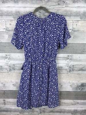 Sienna Sky Women's Blue Large Short Sleeve Faux Wrap Dress | eBay