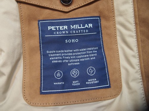 Peter Millar Crown Crafted Suede SOHO Bomber Style Jacket NWT XL $1795 Rye Tan - Picture 7 of 14