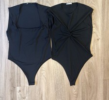 2 Zara Women  s Black Bodysuits Size L