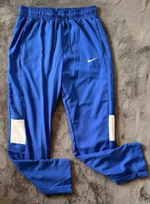 Nike Pants Mens Large Dri Fit Warm Ups Workout Training Lined CV0096-060 Blue