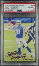 2020 Chronicles Luminance Update Rookies Pink Justin Herbert PSA 10 GEM MT 08uw