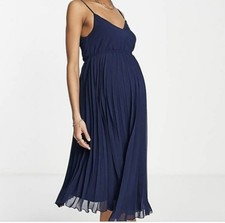 Asos Design Dresses | Asos Design Women's Navy Blue Maternity Pleated Size 8