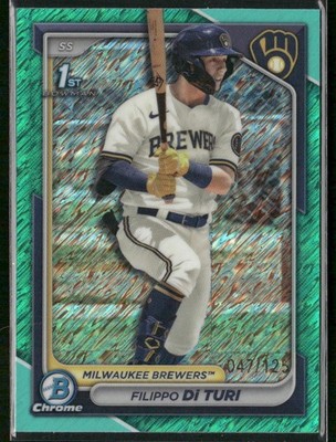 2024 Bowman Chrome Filippo Di Turi Aqua Shimmer Refractor /125
