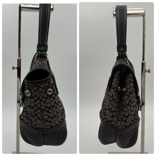 COACH Soho One Shoulder Bag Signature Gray Black - Gem