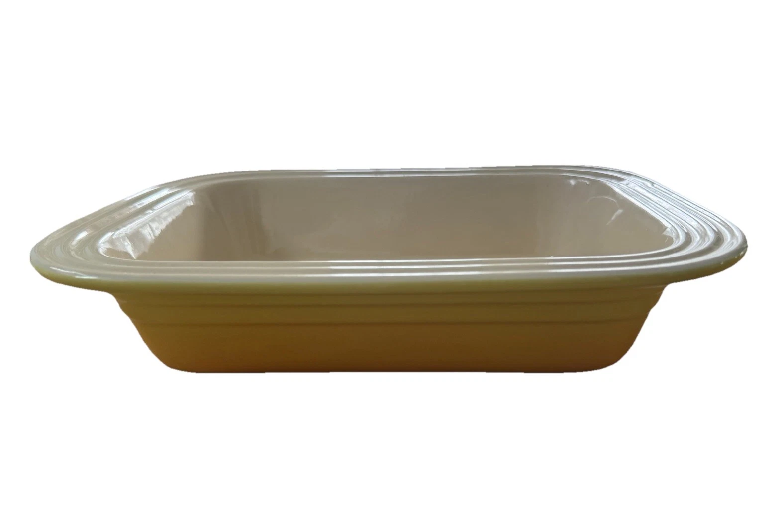 LE CREUSET STONEWARE Nectar Yellow Deep Baking Pan Dish Loaf 12 X 9X 2.5"