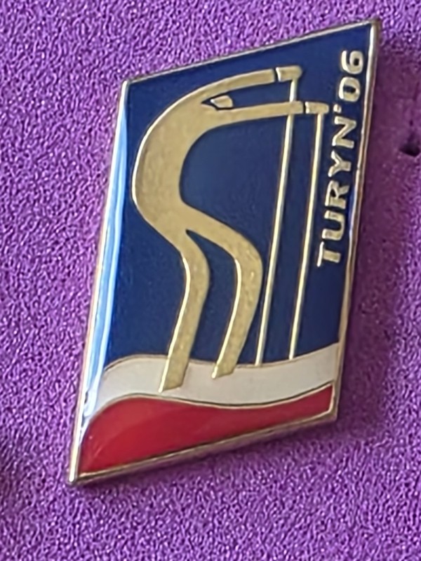 2006 Torino Italy Olympic NOC Team Pin Poland Cross Country Skiing Dated