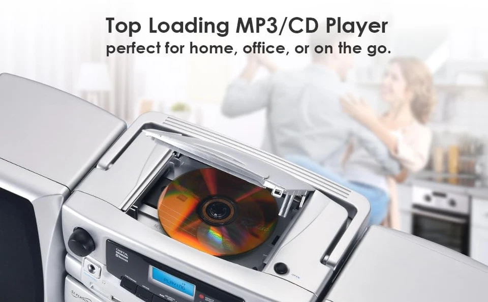 Bluetooth Integrated Stereo System With Cd Player Am Fm Radio And Cassette Re... - Image 3 of 4