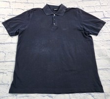 Hugo Boss Polo Shirt MENS L Black Pima Cotton Regular Fit Embroidered
