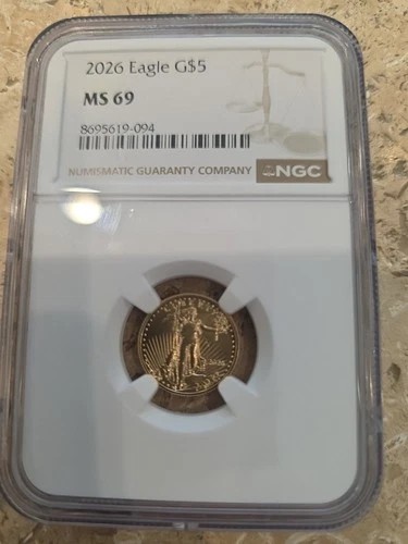 2026 Eagle G$5 MS69 NGC Certified Gold Coin