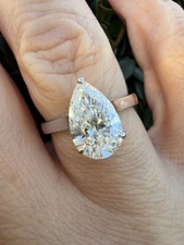 2.01ct Pear Shape Lab Grown Diamond Solitaire Ring 9k White Gold  IGI Certified