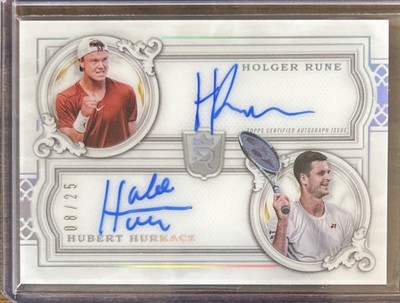 2024 Topps Royalty Holger Rune Hubert Hurkacz Acetate On Card Dual Auto #d /25