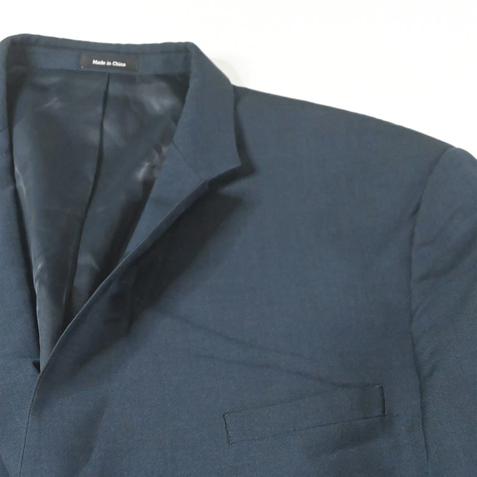 Pronto Uomo 56R 46x30 Azul 100% Lana Hombre Chaqueta Pantalones Traje Foto 3 de 4