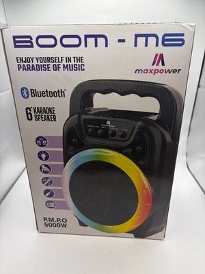 Maxpower BOOM M6 6'' Portable Karaoke speaker with LED lights NEW 5000W Multipair