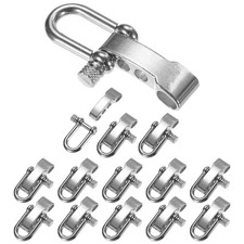 14-Pack Paracord Bracelet Shackle Buckle O Type Silver, Round Head