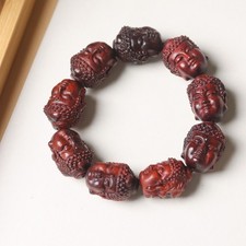 High-Density Solid Rosewood Carved Prayer Beads—Unisex Collectible Beads