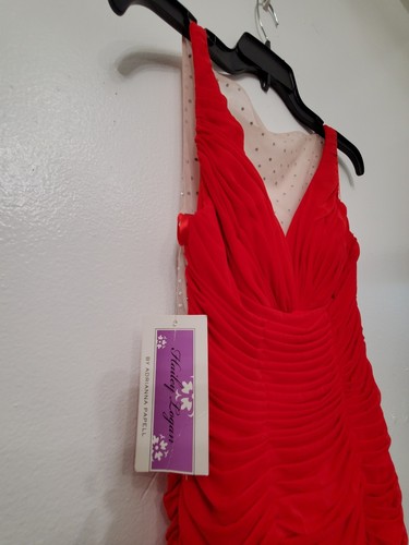Special Occasion Dress Red Nude Back Sparkle Mermaid Evening Gown Prom Dress 5/6 - Picture 6 of 16