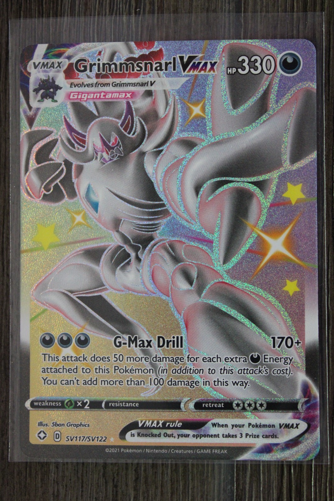 Pokemon TCG Grimmsnarl VMAX SV117/SV122 Shining Fates: Shiny Vault Holo NM