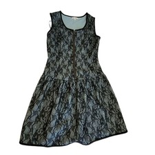 Green and Black Mini Dress Miami Lace Seafoam Sleeveless Womans Size S LH8123