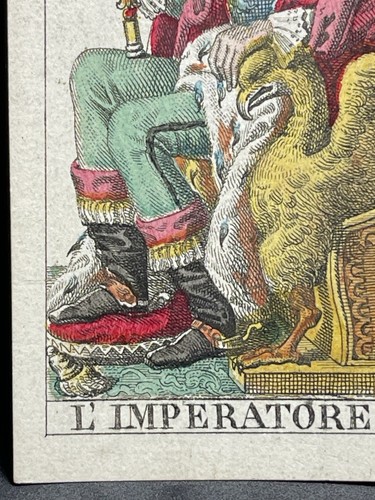 c1835 High Grade The Emperor Tarot Playing Card Tarocchi Gumppenberg Milan Italy - Picture 8 of 21