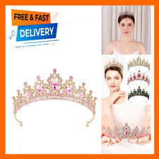 Women Tiara Crown Hair Accessories for Girls Bride Wedding Party Cosplay Gold