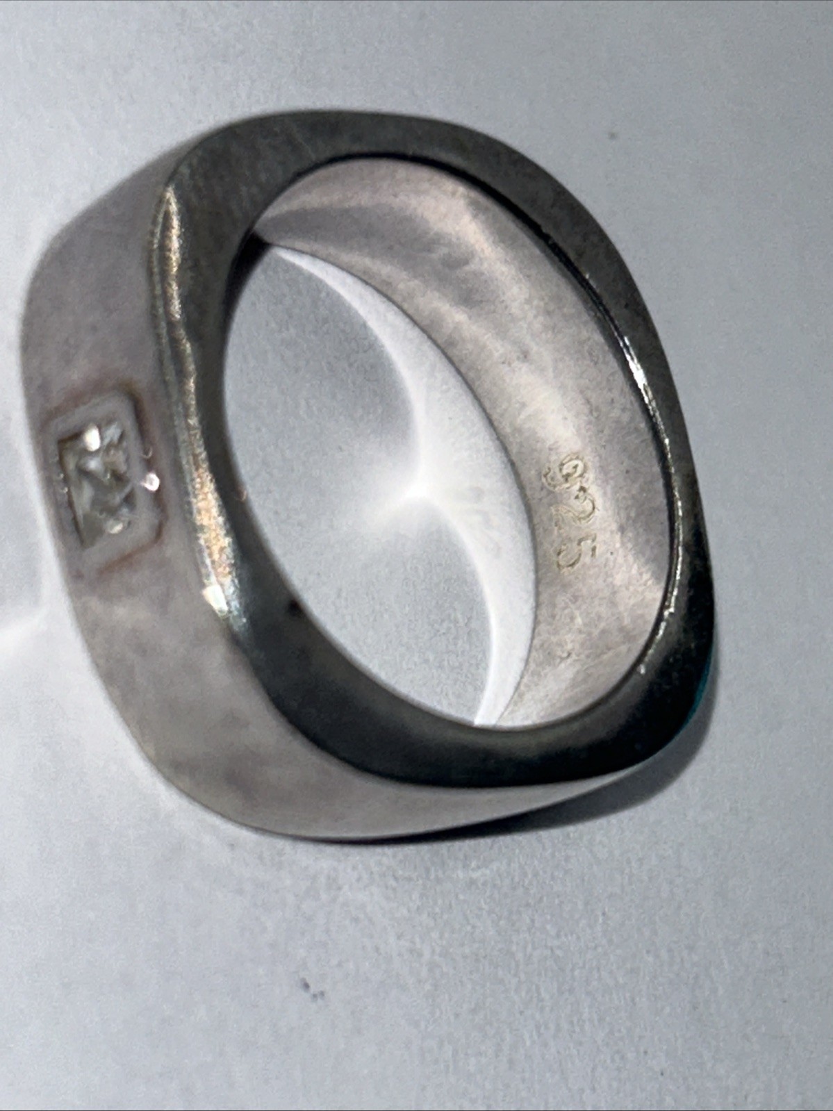 925 Sterling Silver rectangle silver ring geometr… - image 7