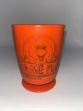 Vintage Sesame Street Sesame Place Plast Cup w/ Handle Big Bird 1980