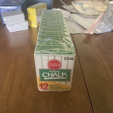 VINTAGE Prang Hygieia Yellow 31144 Dustless Board Chalk NOS 12 Boxes/ 144 Pieces