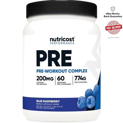 Delicious Blue Raspberry Pre-Workout Supplement - 32oz, 60 Servings, Gluten Free