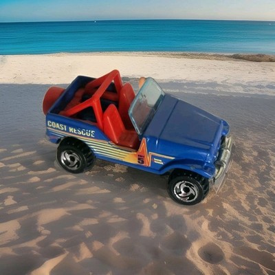 1990 Hot Wheels Blue Jeep Wrangler Coast Rescue Made in Thailand - Loose