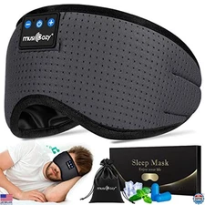 Bluetooth Sleep Headphones Mask, Wireless Earbuds for Side Sleepers, Travel Gift