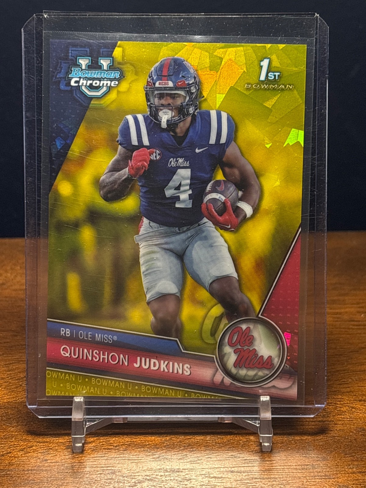 Quinshon Judkins 2023 Bowman Chrome U Sapphire Yellow Refractor /75 Browns
