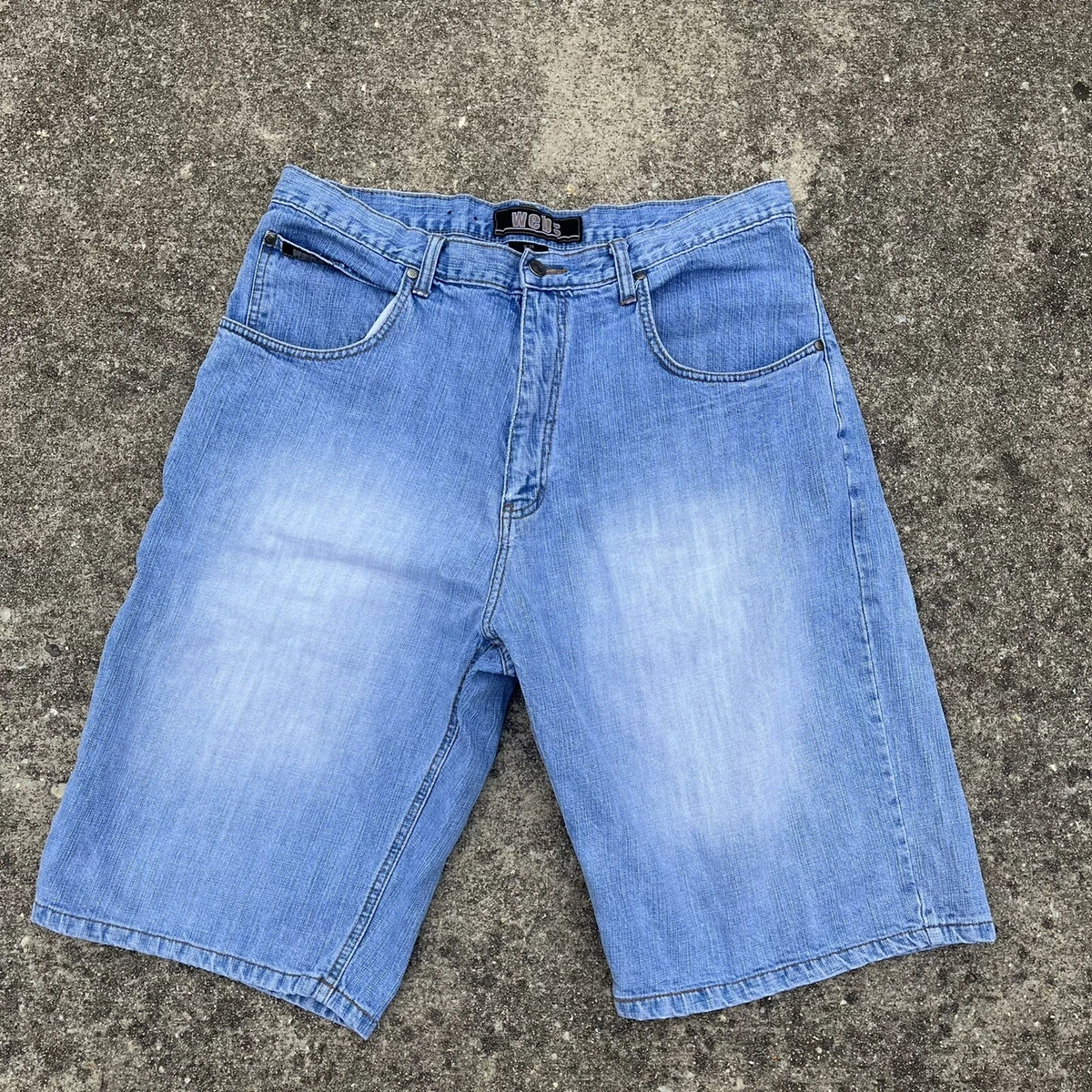 Vintage Webs Baggy Fit Blue Denim Jean Shorts Jorts Size 37 y2k Skate