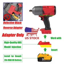 fits DEWALT 20V XR&DCB-Li-Ion Battery Convert To for Milwaukee M18 Tool Adapter