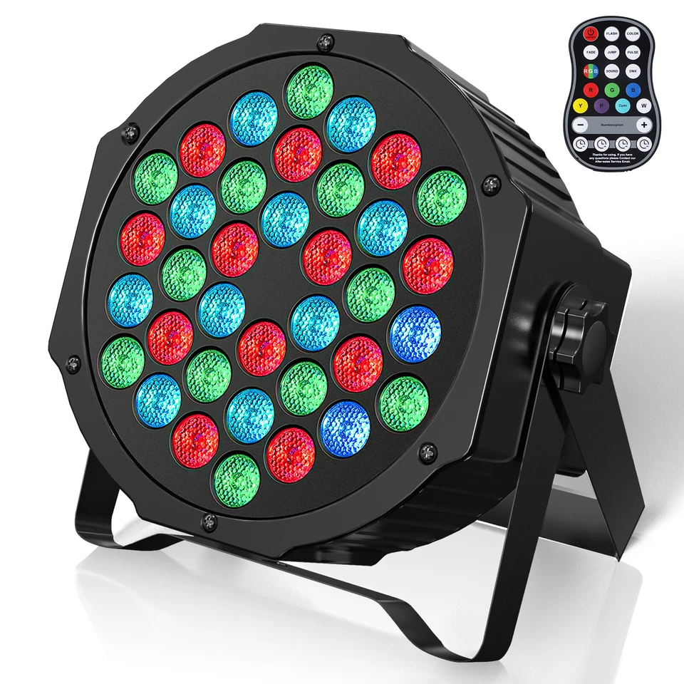 4PCS Rechargeable RGB Par Lights Battery Powered 36 LED DJ Stage Light with Bag - Image 3 of 4