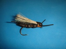 FLY FISHING FLIES - Black/Orange FOAM STUBBY CICADA size #6 (6 pcs.)