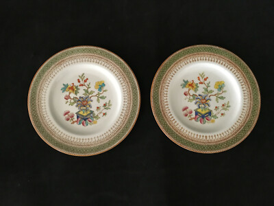 Two 1930s Royal Worcester Bread & Butter/Dessert Plates Chinoiserie Z625/1 Rare