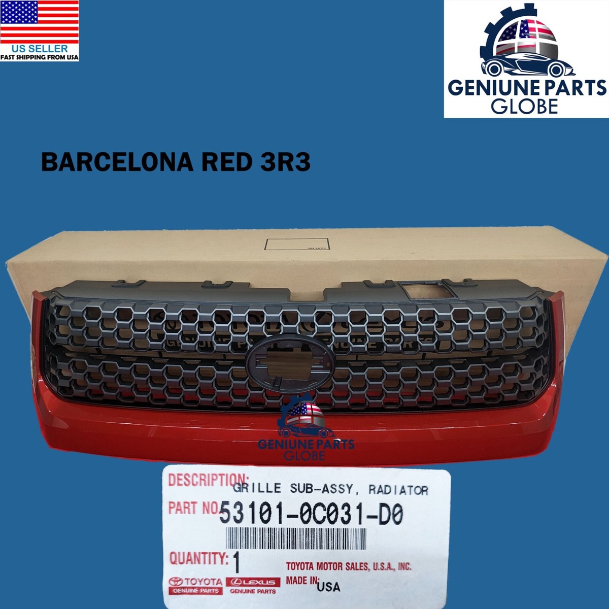 GENUINE TOYOTA 18-21 TUNDRA TRD SPORT BARCELONA RED 3R3 GRILLE