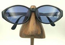Vintage Diane Von Furstenberg 1705 Shiny Black Oval Sunglasses FRAMES ONLY