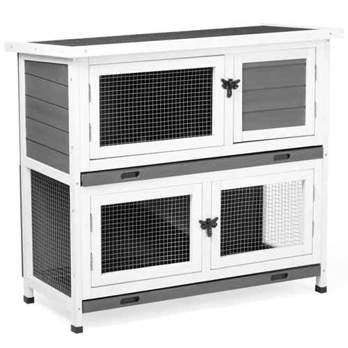 2 Story Solid Wood Rabbit Hutch Bunny Cage Rabbit House Guinea Pig Cage Pet - Picture 8 of 18