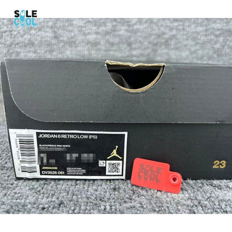 Air Jordan AJ6 VI Low Black Fierce Pink PS PRESCHOOL Snekers