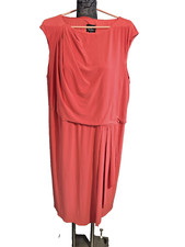 NWOT Adrianna Papell Jersey Pleats Drape Sheath 'Coral ` Size 20W
