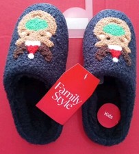 Childs Christmas Slippers Size 2-3 Reindeer Holiday Xmas