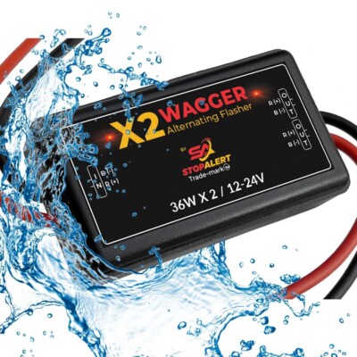 X2 Wagger Wig Wag Flasher Emergency Car Controller LED Strobe Light 12-24V