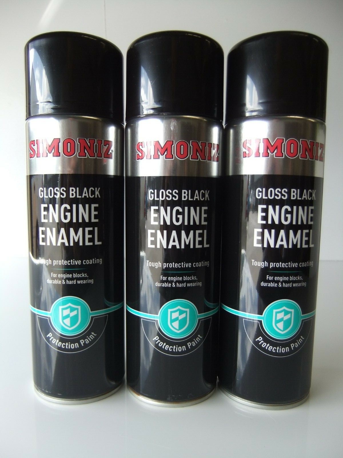 3 x Simoniz Motorcycle Black Engine Enamel Case Paint Honda Suzuki Kawa