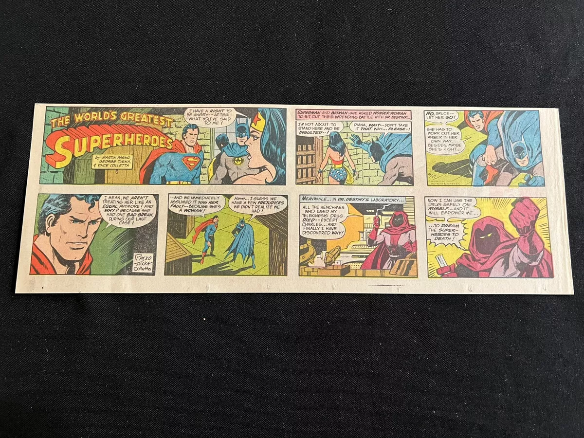 Q01a WORLD'S GREATEST SUPERHEROES Sunday Quarter Page Strip September 17,  1978