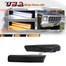 2X Smoke LED DRL SequentiaL Signal Light For 73-79 Ford F-150 Truck 78-79 Bronco
