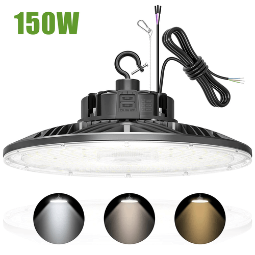 150W Commercial LED UFO High Bay Lights 3000K/4000K/5000K Adjustable Shop Light - Picture 1 of 10