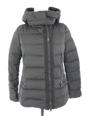 Moncler Puffer Jacke Damen Daunen Schwarz Kapuze LAVAUD Giubotto Schwarz Größe 0 XS